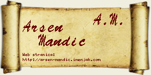 Arsen Mandić vizit kartica